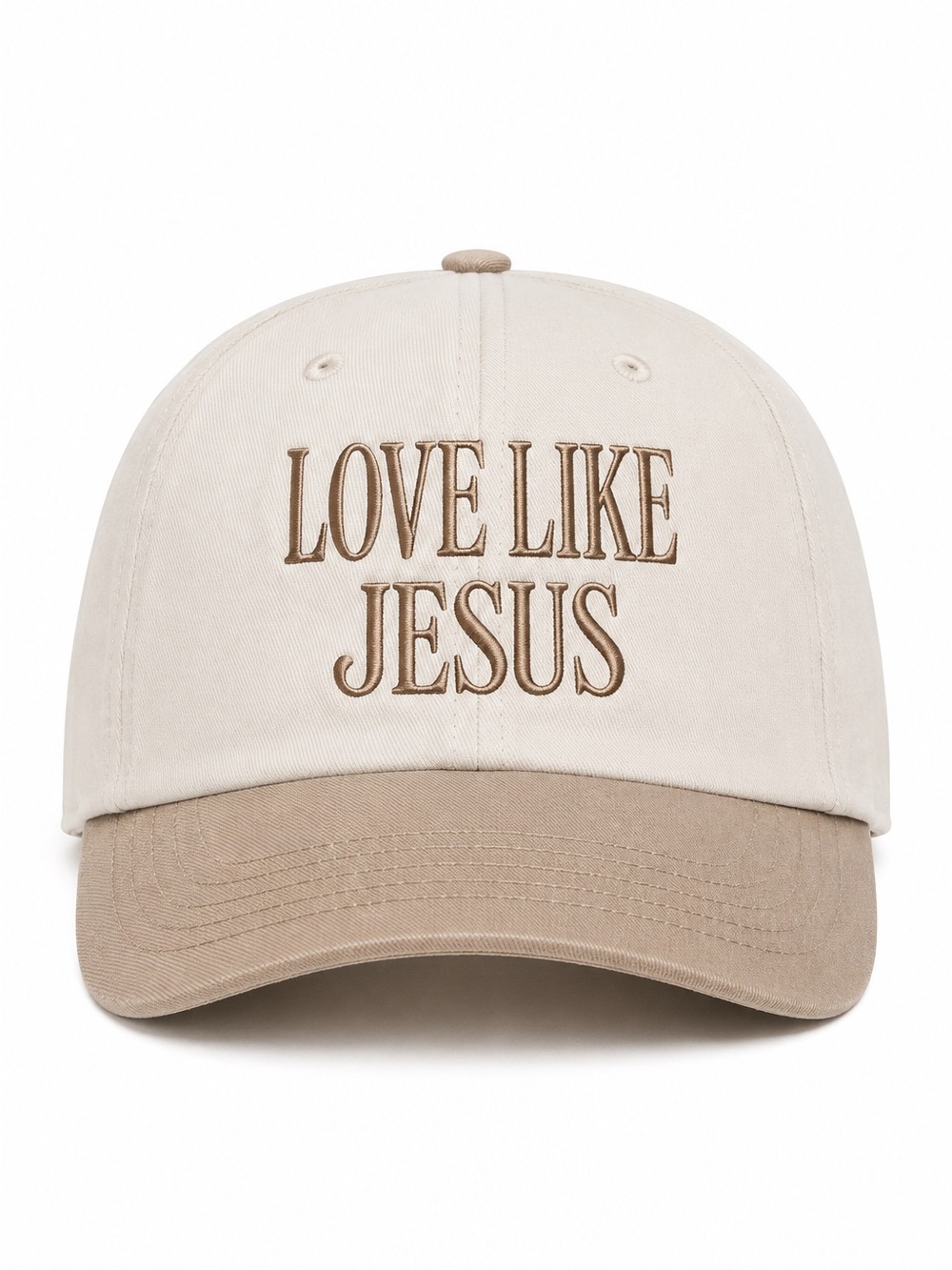 Zenana Outfitters White and Tan 'Love Like Jesus' Baseball Cap